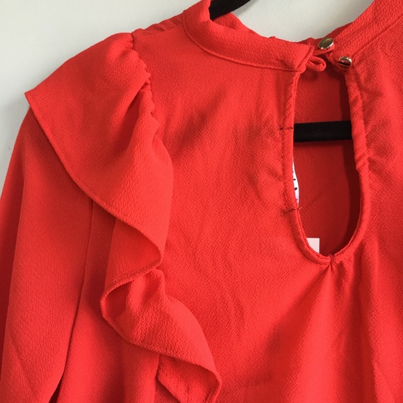 Red Ruffle Blouse - Picture 2 of 6